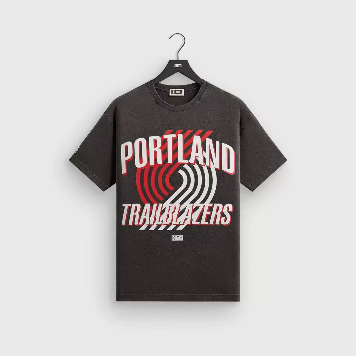 Kith x Portland Trail Blazers Vintage Striped Logo Tee