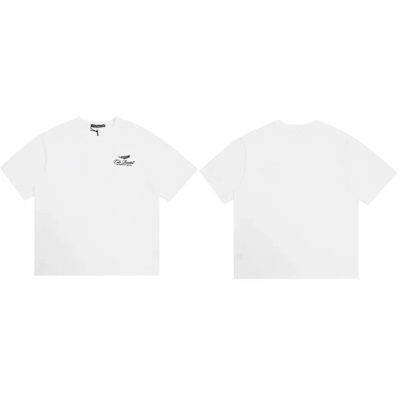 Cole Buxton White Racing Wing Emblem Logo T-Shirt