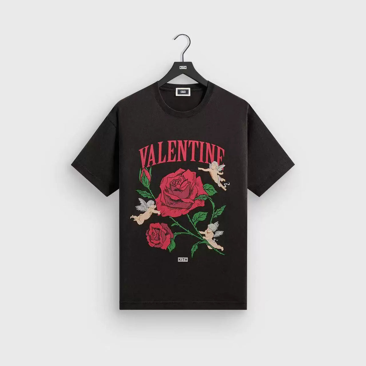 Kith Black Valentine Rose Cupid Graphic Tee