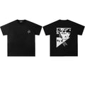 Enfants Riches Déprimés Small Chest Logo & Back Geometric Portrait T-Shirt - Black