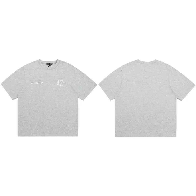 Cole Buxton Gray Circular Badge Minimalist Logo T-Shirt