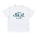 Syna World Vintage Oversized Camo Graffiti Graphic Tee (White / Blue Camo)