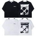 Off-White Brushstroke Arrow Cross Print Short Sleeve T-Shirt